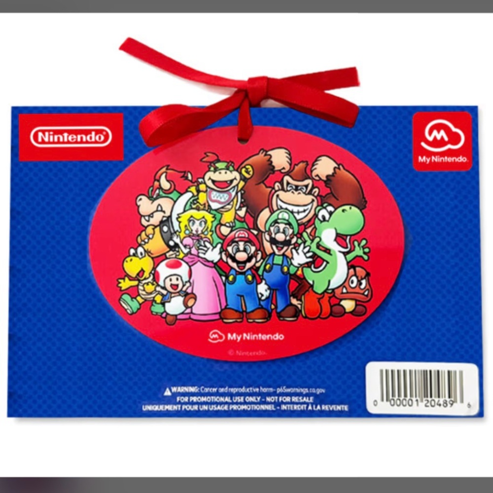 Red Super Mario Aluminum Holiday Ornament with Red Ribbon